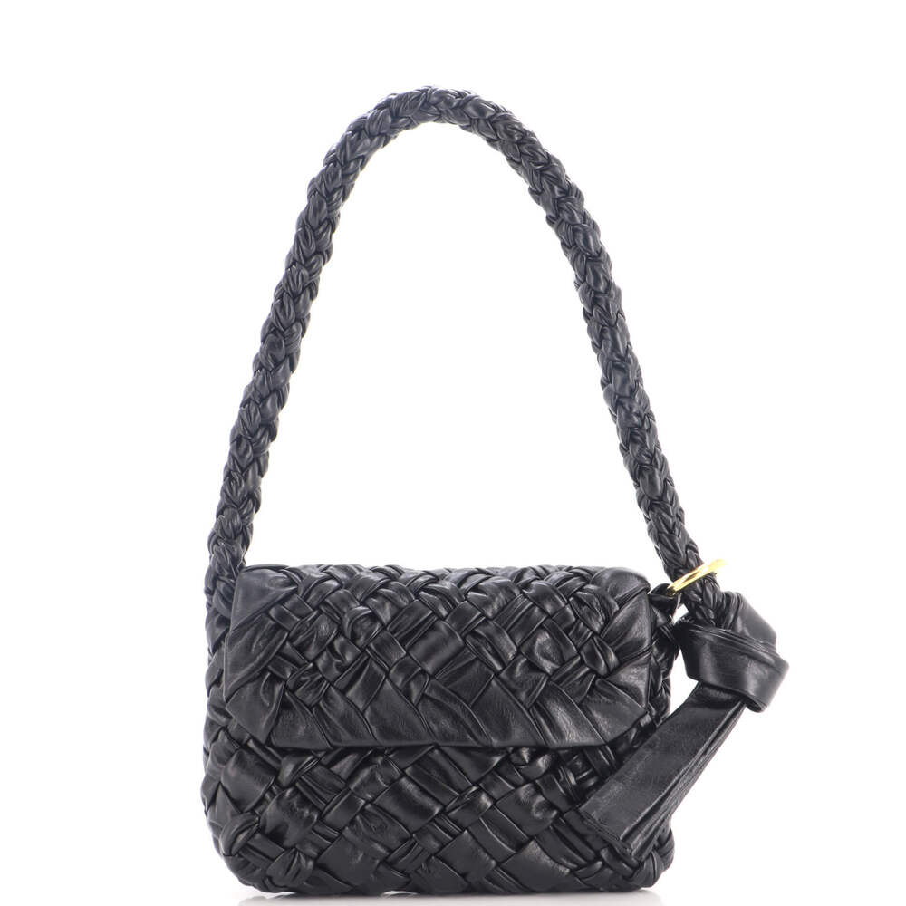 Bottega Veneta Kalimero Citta Shoulder Bag Intrecciato Plisse Leather - Picture 1 of 5